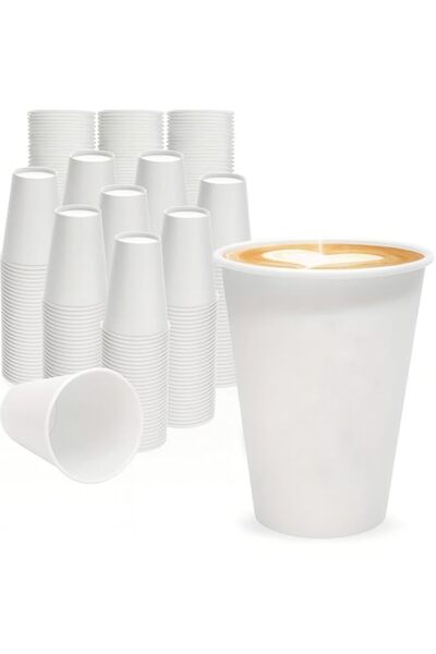Generic LAVISH Heavy Duty Paper Cups 50 Pieces, 12 oz White Disposable Bevera...
