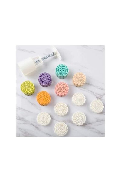 Generic 3D Rose Flowers Mooncake Cookie Mould Pastry Diy Baking Tool, White