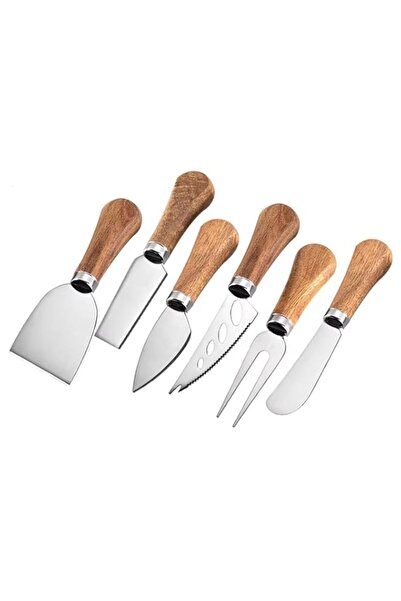 Generic YelaJoy 6 Piece Cheese Knives Set with Wooden Handle, Mini Steel Stai...