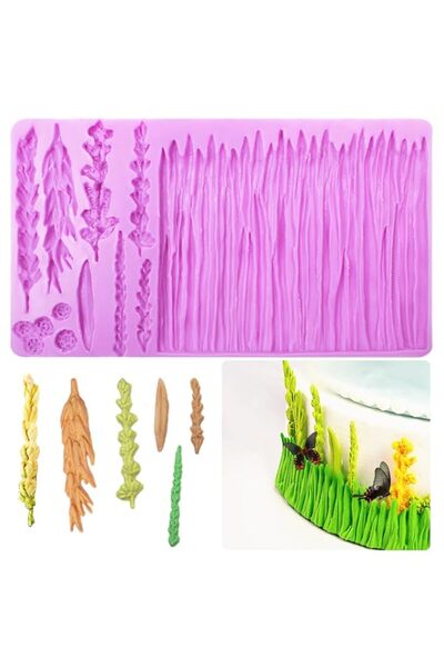 Generic Wheat Grass Silicone Chocolate Molds, Leaf Wid Plant Fondant Mold for...