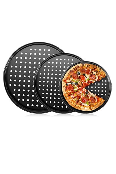 Generic mobzio Baking Steel Pizza Pan with Holes, Round Pizza Pan for Oven, P...