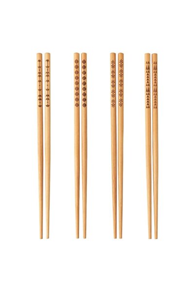 Generic Bamboo Trebent Chopsticks - 4 Pairs