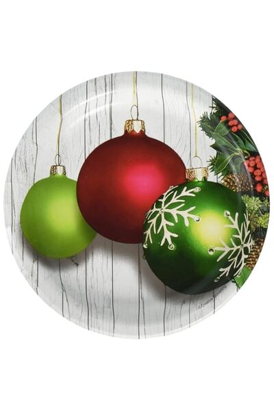 Generic Christmas Ornaments Luncheon Plates 7in 8ct