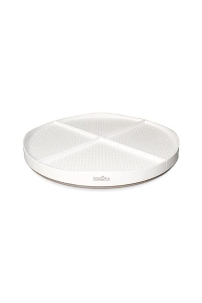 Generic YouCopia Crazy Susan Turntable with Backstop, White, 16 Inches, 08161...