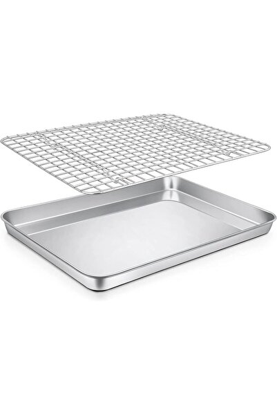 Generic Baking Sheet with Rack, Stainless Steel Baking Pan with Cooling Sheet...