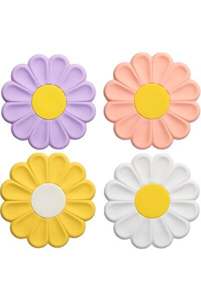 Generic Tazweeq Silicone Trivets, 4-Piece 6.7 Inch Daisy Silicone Trivet Set,...