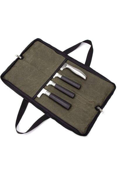 Generic THE WHITE SHOP Knife Roll,Heavy Duty Knife Bag,Waxed Canvas knife Cas...