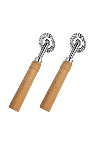 Generic ROPOSY 2 Pack Ravioli Cutter Wheel,Pastry Wheel Cutter with Long Wood...