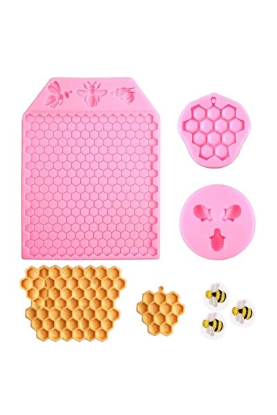 Generic HKACSTHI 3 Packs 7 Cavity Bumble Bee Silicone Mold Honeycomb Bees Sil...
