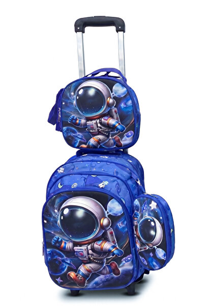 ZAAPPY Astronaut Kids 3 Pcs Set (Trolly School Bag, Lunch Bag, Pencil Pouch) ...