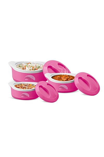 Generic MILTON Marvel Jr. Pink Inner Steel Casserole Gift Set of 3, Hot & Fre...