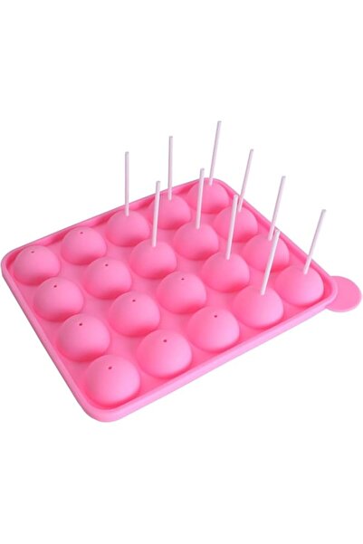 Generic 20 Cavity Silicone Pink Lolly Pop Party Cupcake Baking Mold Cake Pop ...