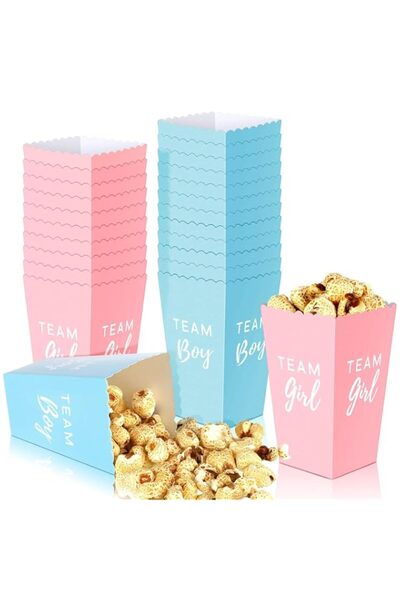 Generic 50 Pack Gender Reveal Party Favor Boxes, SYOSI Pink and Blue Snack Tr...