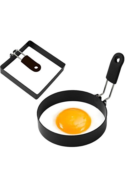 Generic 2 Pcs Round and Square Non-Stick Egg Rings Stainless Steel Cooking Mo...