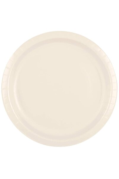 Generic Creative Converting Round Disposable Lunch Plates - Off White