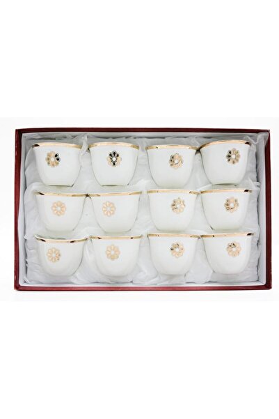 Generic AKDC 12Pcs Cawa Cup Set Ceramic. 37.6 X 17.9 X 17.5 Cm White