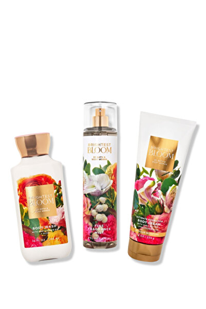 Bath & Body Works رذاذ عطري فاخر من برايتست بلوم، جل استحمام وكريم