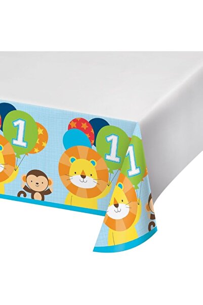 Generic Creative Converting 324599 Tablecover, Plastic, White and Blue