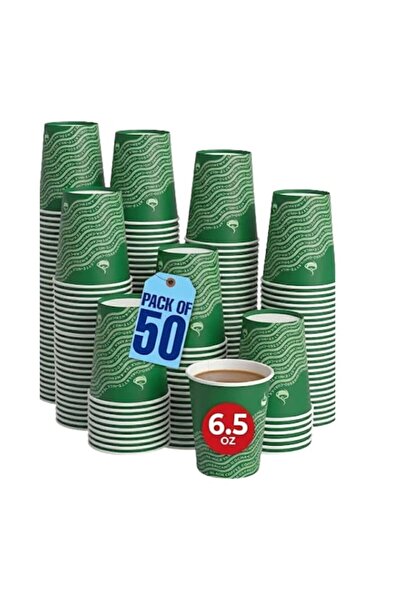 Generic Disposable Paper Coffee Cups (Pack of 50) Premium Insulated Hot & Col...