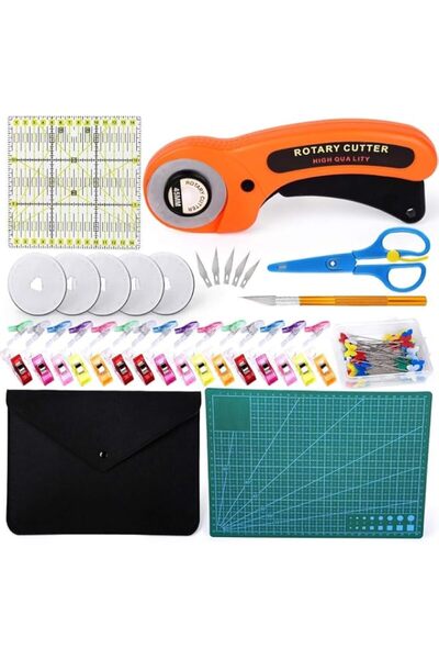 Generic 111 PCS Rotary Cutter Kit Set, 45mm Rotary Cutter Tool Kit with 5 Ext...