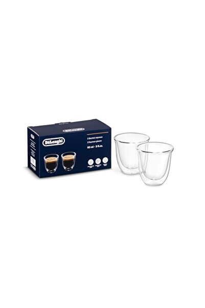 Generic De'Longhi Double Wall Espresso Glasses, 90ml, Set of 2, Hand-Blown Bo...