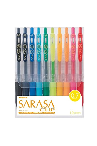 Generic Zebra Sarasa Clip 0.7, 10 Color Set (JJB15-10CA)