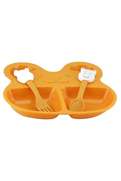 Generic Shallow BD-WS-19 Wheat Straw Tableware Set - Kitten Design Plate, Spo...