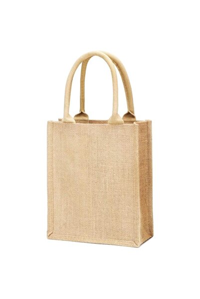 Generic Jute Burlap Tote Bags Reusable Totes for Books, Gifts Full Gusset Sma...
