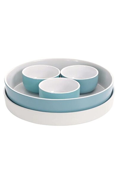 Generic Laurie Gates California Designs Serve Set 5 Pieces White Light Blue