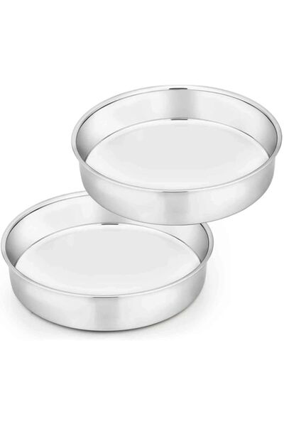 Generic Cake Pan Set of 2, 8 Inch Cake Pan Round Tier Tins Set Stainless Stee...
