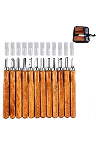 Generic 12Pack Small Wood Carving Set, 12pcs Wood Carving Tools Carbon Steel ...