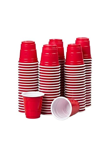 Generic Beauenty Mini Disposable Shot Cups,120 Count 2oz Red Plastic Cups,par...