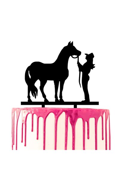 Generic CARISPIBET Woman Horse Cowgirl Riding Anniversary Cake Topper Cake To...