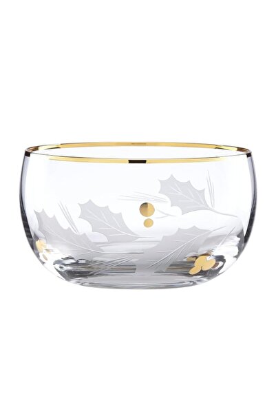 Generic Lenox Holiday Gold Glass Nut Bowl, 4.5", Clear