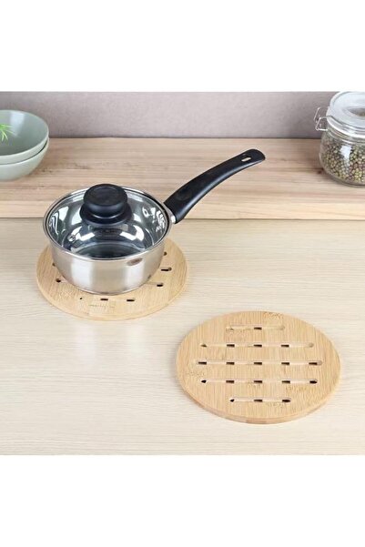 Generic Danube Home Aaron Bamboo Trivet Set 2pcs 19X19X1HCM Heat Resistant Po...