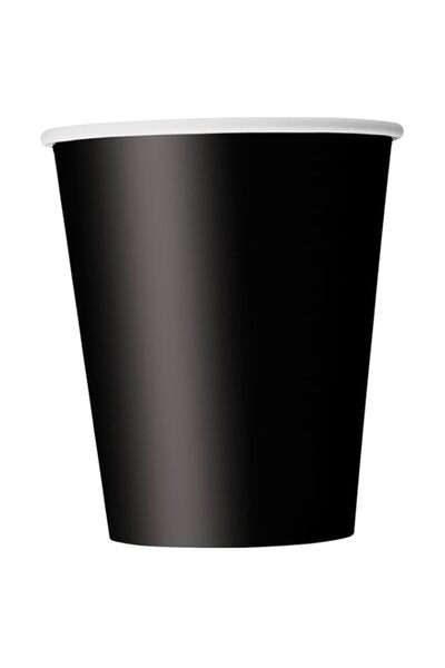 Generic Unique Midnight Black Cups 9oz – Pack of 14 sturdy black paper cups, ...
