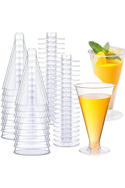 Generic 100 Pack Plastic Cocktail Glasses, 6oz Reusable Dessert Cups for Larg...