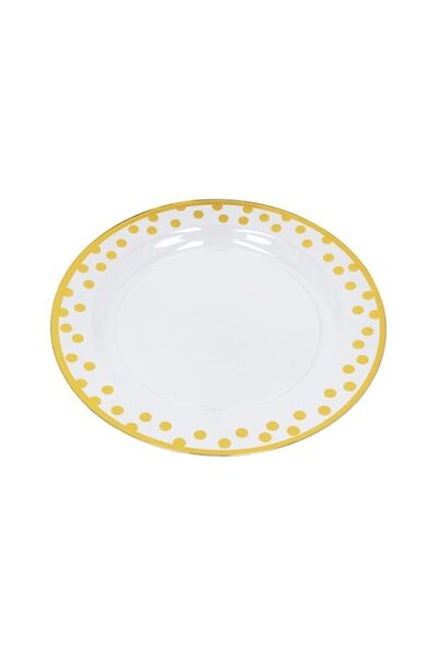 Generic HTE 25pc Luxury Clear and Gold Plastic Disposable 7.5" Plate (PWLP1402)