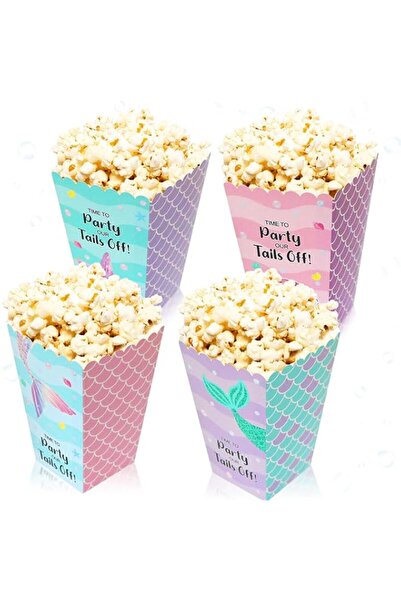 Generic 12 PCS Mermaid Popcorn Boxes & Treat Bags – Azonee Under the Sea Cand...