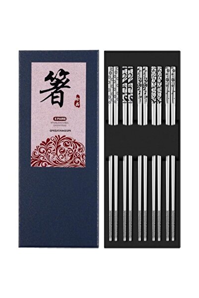 Generic Metal Chopsticks Reusable 18/10 Stainless Steel Chopsticks Multipack ...