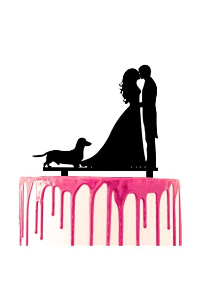 Generic CARISPIBET Wedding Cake Topper for Groom and Bride Dog Dachshund Marr...