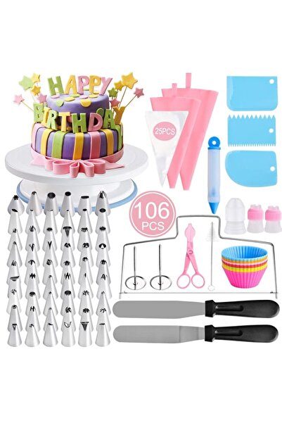 Generic Cake Decorating Tools Supplies Kit, 106 Pcs Baking Tips Set 11 Inch R...