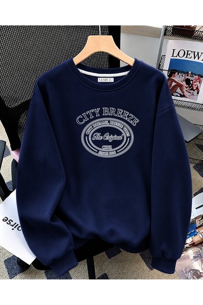 ESADE Unisex oversized City Breeze με τύπωμα, άνετη γραμμή, στρογγυλή λαιμόκο...