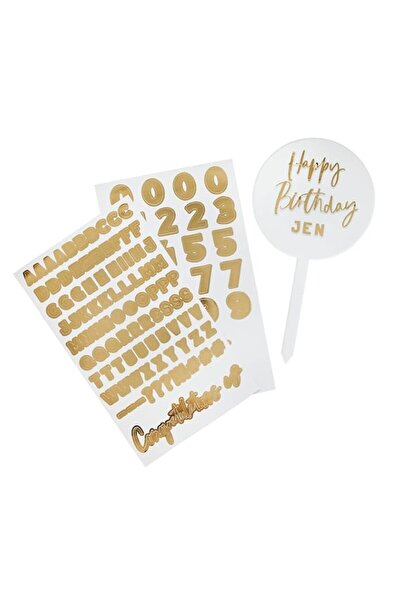 Generic Hootyballoo Acrylic Cake Topper & x2 Gold Sticker Sheets