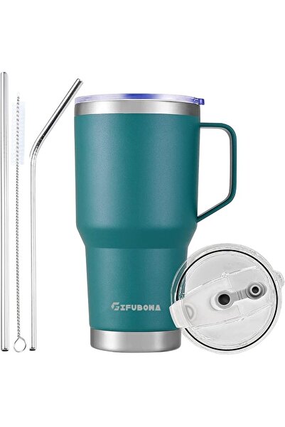 GENERAL Insulated Coffee Mug with Handle Stainless Steel with 2 Lids by Jefu ...