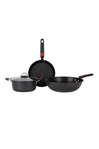 Generic Royalford 4pcs Non-Stick Cookware Set RF13173 Casserole 24cm Wok pan ...