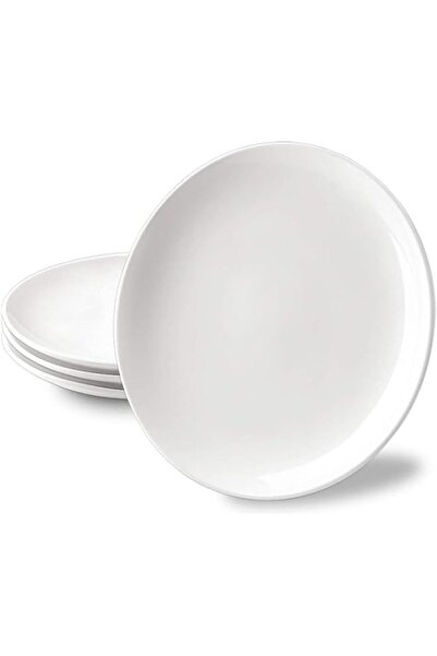 Generic DELLING 10 inch White Dinner Plates Set, Porcelain Dessert/Salad Plat...