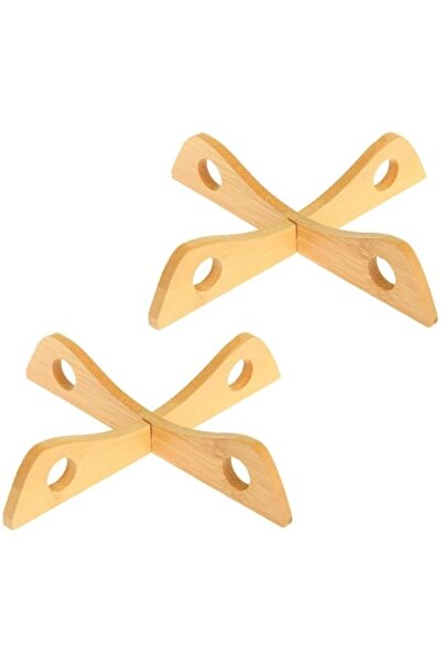 Generic Bamboo Trivet，Natural Detachable Kitchen Wooden Trivets for Kitchen D...