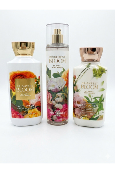 Bath & Body Works رذاذ عطري فاخر من برايتست بلوم، غسول للجسم ولوشن
