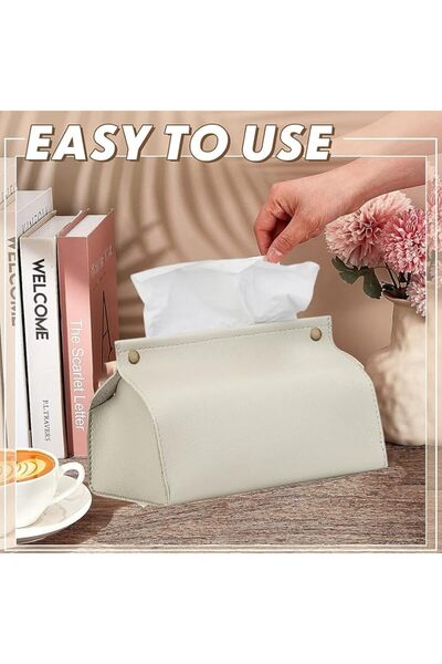 GENERAL Godern Modern Design Tissue Box Holder Made of Synthetic Leather for Bathroom and Living Room Organization and Storage